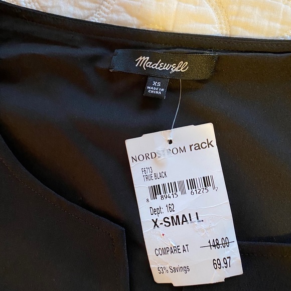 🆕 Madewell Black Lined w/pockets Tunic Style - Picture 5 of 5